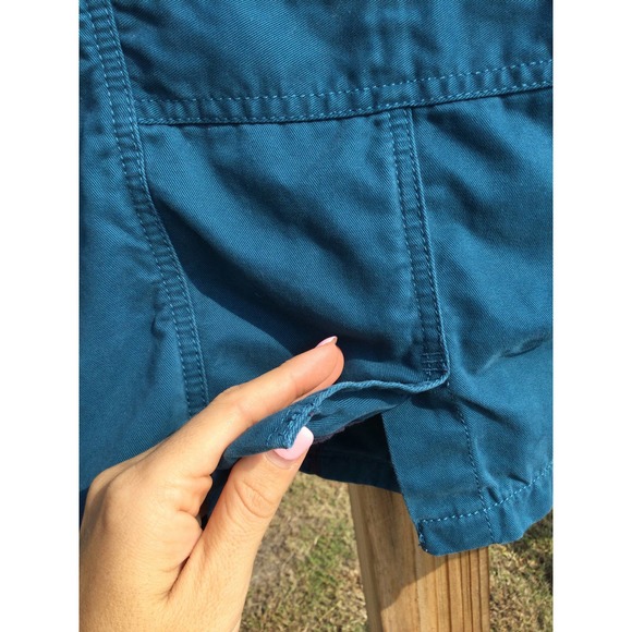 L.l.bean womens fabric jacket size small button blue turquoise 100% Pima cotton - Picture 8 of 13